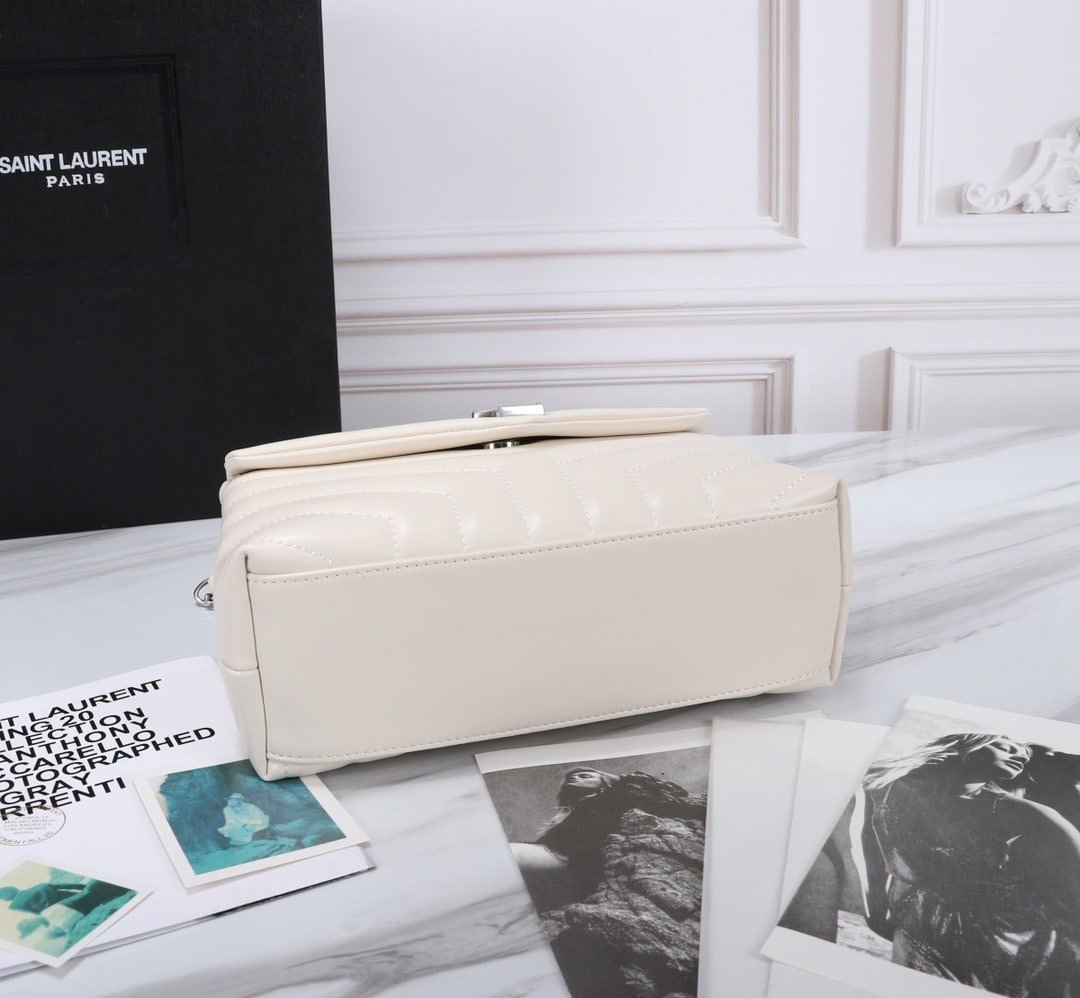 Sa1nt Lau*nt Loulou Small Chain Bag In Matelassé Y Leather White Silver 23Cm 494699Dv7269207