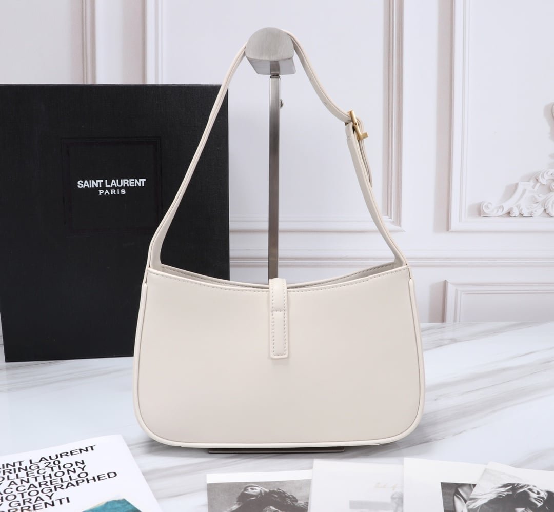 Sa1nt Lau*nt Le 5 À 7 Hobo Bag In Smooth Leather White 23Cm 6572282R20W9207