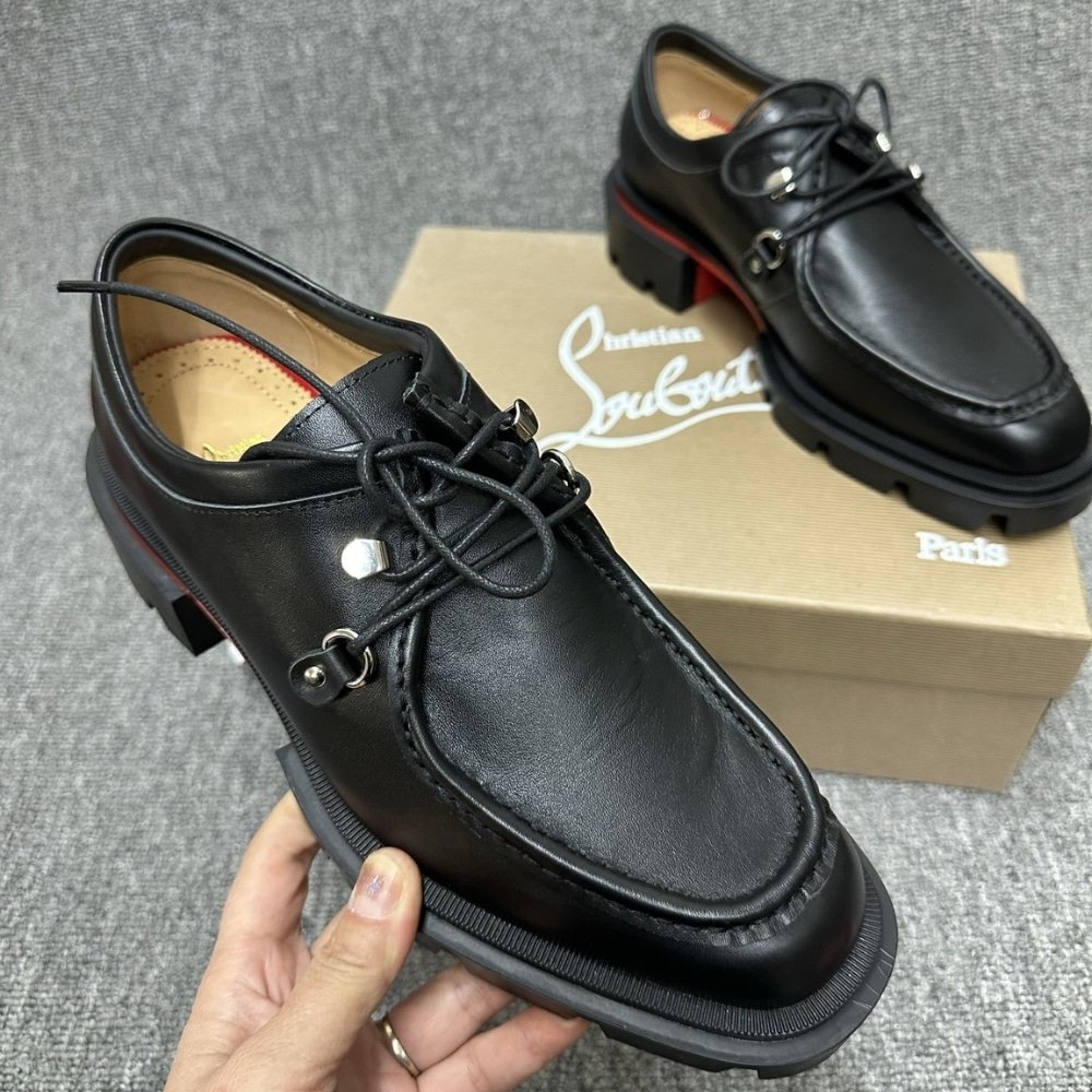 Chr1st1an Louboutin Our Pabelito Leather Derby Black 3240499 Bk01