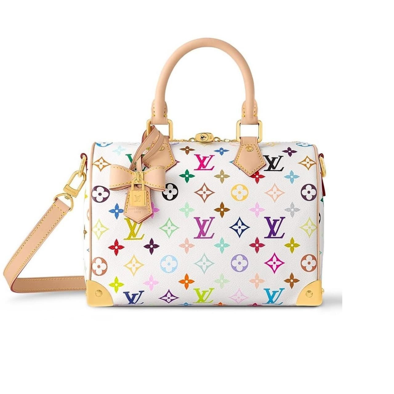 L0vis Vvtt0n X Takashi Murakami Speedy Bandouliere White 25Cm