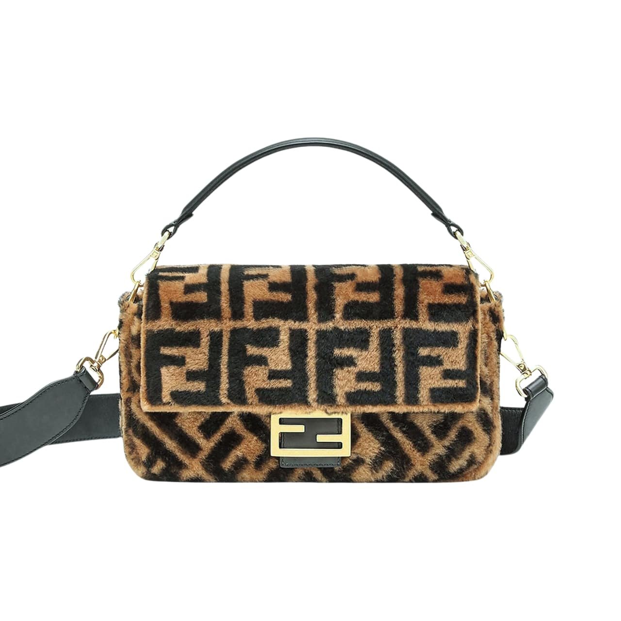F**di Baguette Sheepskin Bag Brown 26Cm