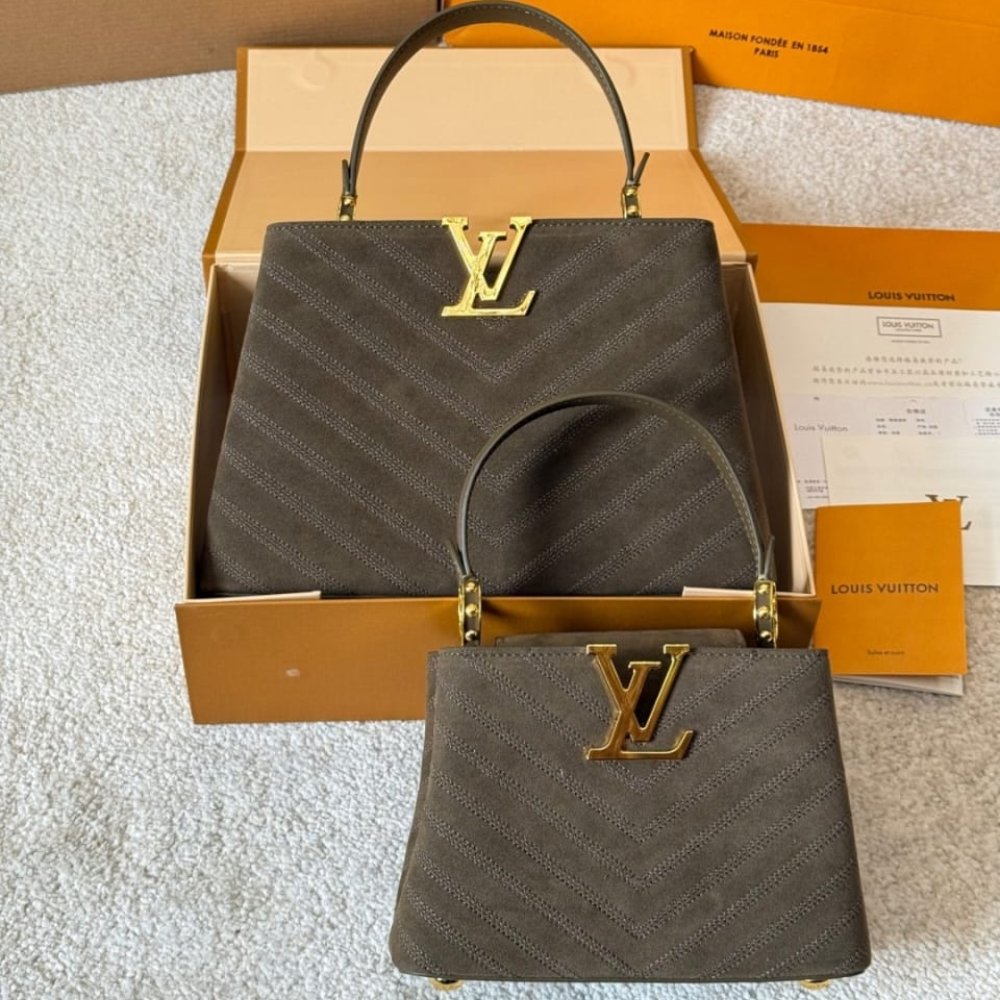 L0vis Vvtt0n Capucines BB Bag Dark Brown 27Cm