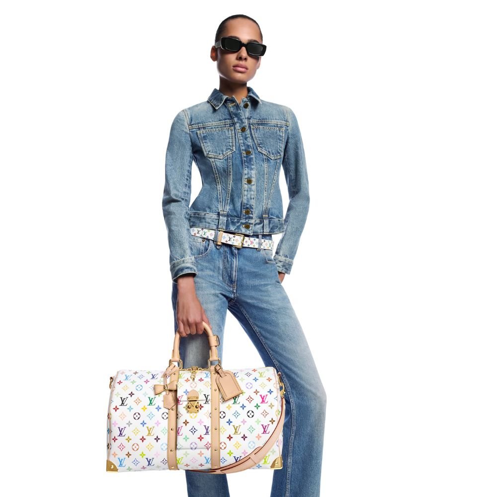 L0vis Vvtt0n X Takashi Murakami Keepall Bandoulière 45 Bag Multicolore Blanc 45Cm M13742