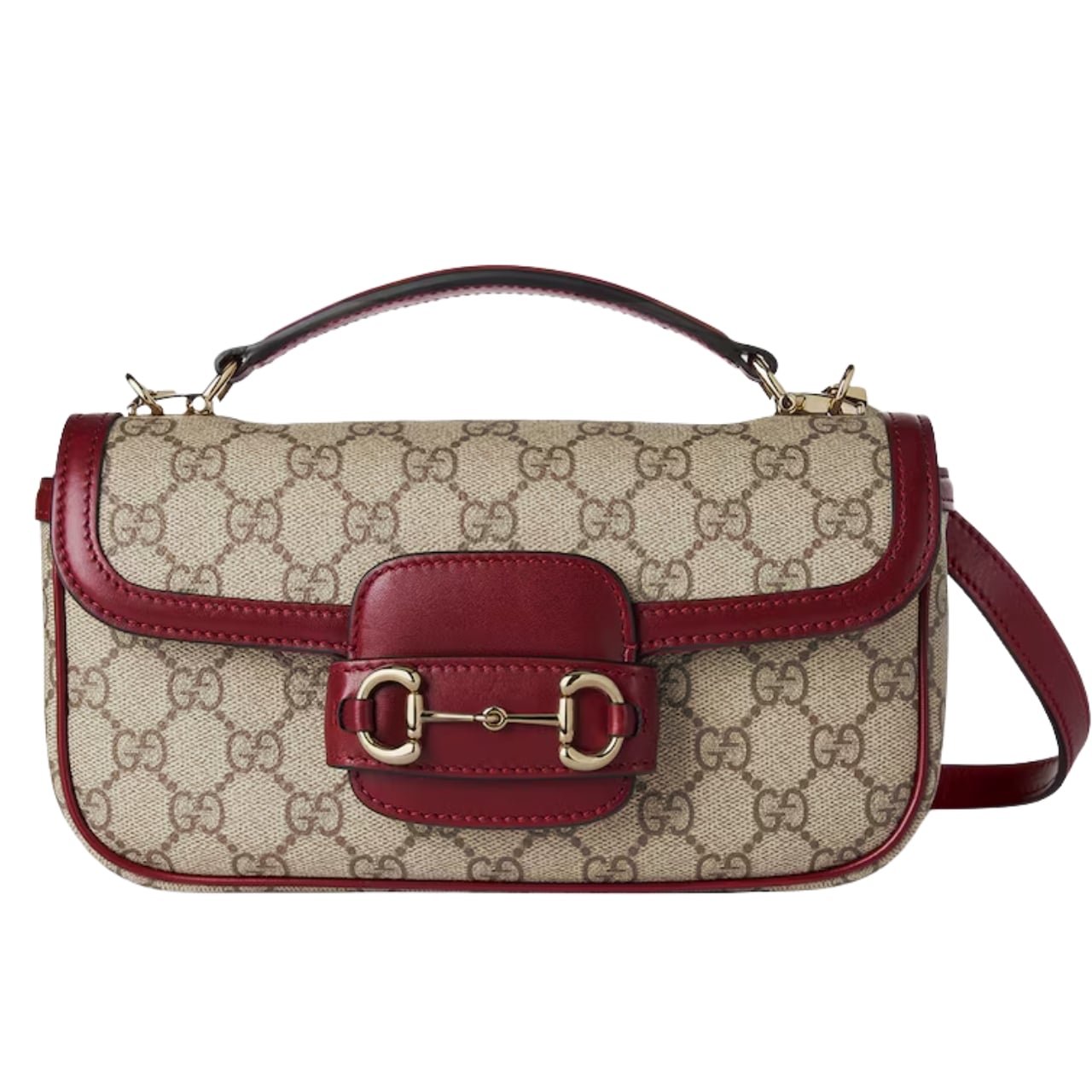 Gvc*1 Horsebit 1955 Soft Small Top Handle Bag Rosso Ancora Red 22Cm 815206 Fad6M 8759