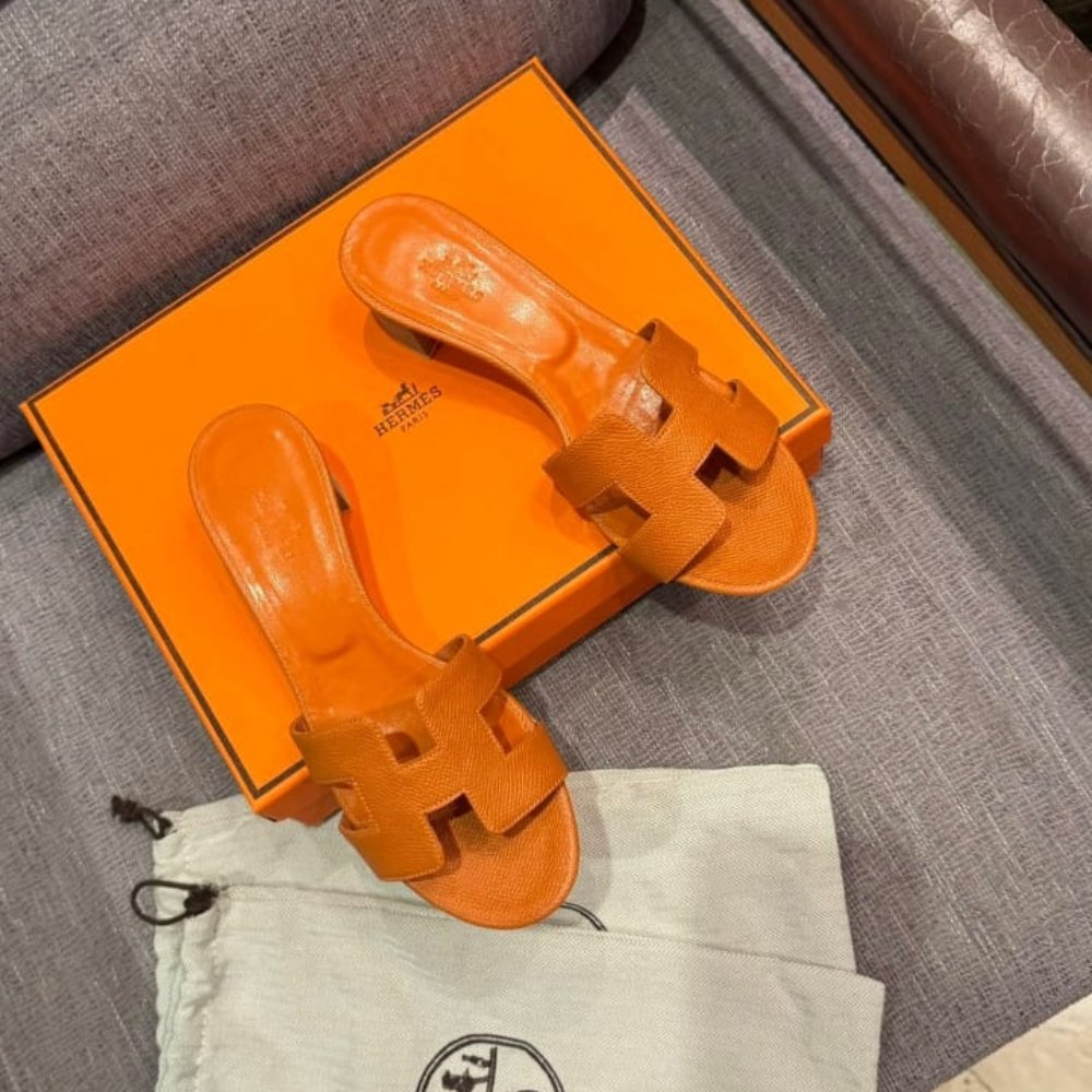 H**me5 Oasis Sandals Orange Leather