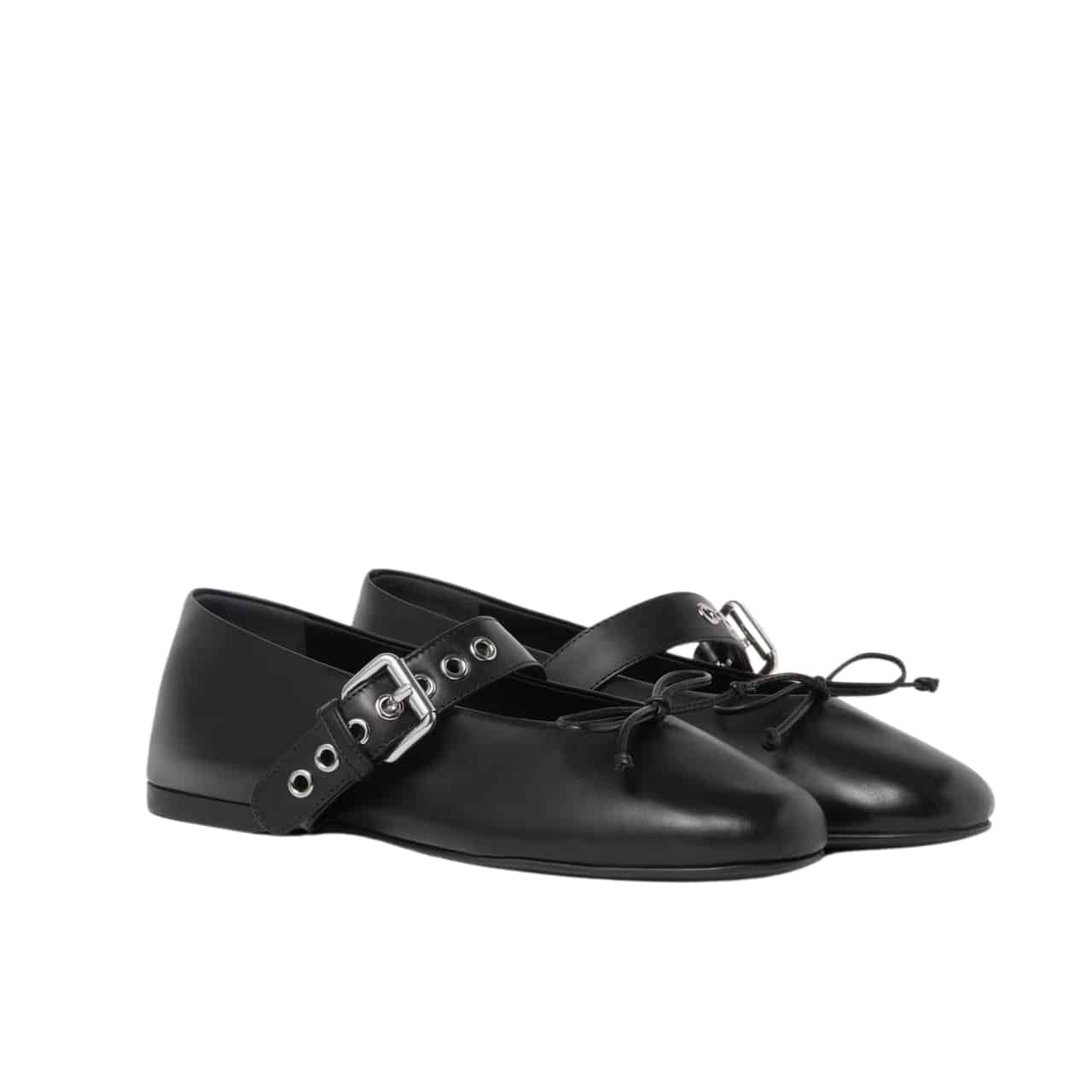 M1um1u Leather Ballerinas In Black 5F210E 070 F0002 F 005