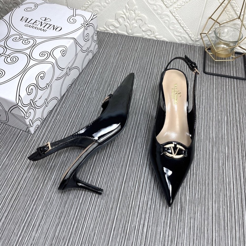 Va1e*ntin0 Vlogo The Bold Edition Slingback Pumps In Patent Leather 60Mm In Black