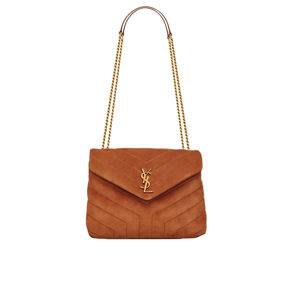 Sa1nt Lau*nt Loulou Small In Suede Cinnamon Brown 23Cm 4946991U8C77761