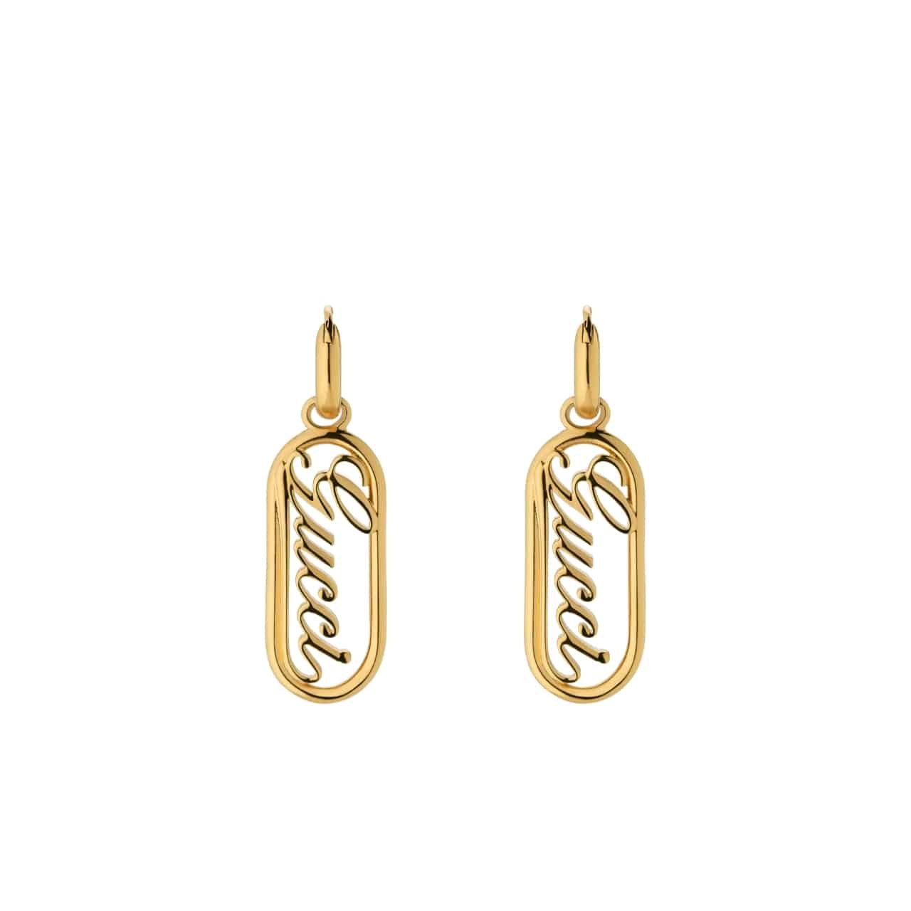 Gvc*1 Hoop Earrings With Gvc*1 Lettering Gold 796874 I4600 8005
