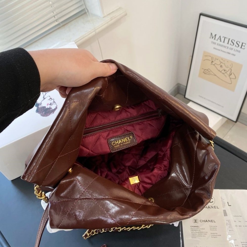 Ch**el 22 Large Handbag Dark Brown 42Cm As3261 B19059 U1115