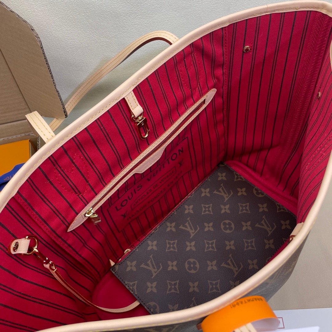 [S*per Vip 1:1] L0vis Vvtt0n Neverfull MM Monogram Canvas Cerise Red 31Cm M46987