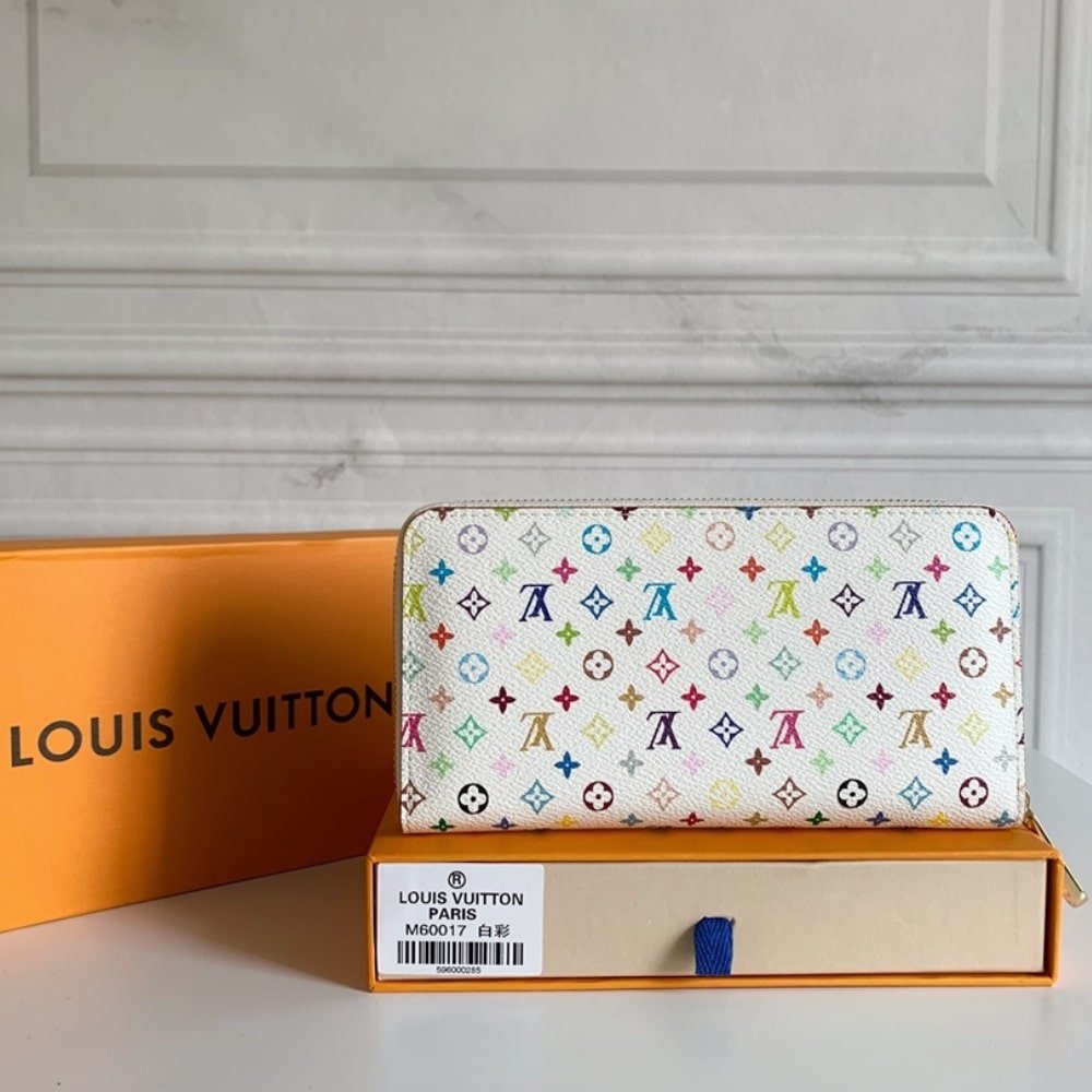 Gift Set: L0vis Vvtt0n X Takashi Murakami Speedy Bandouliere White And Zippy Wallet White Multicolored