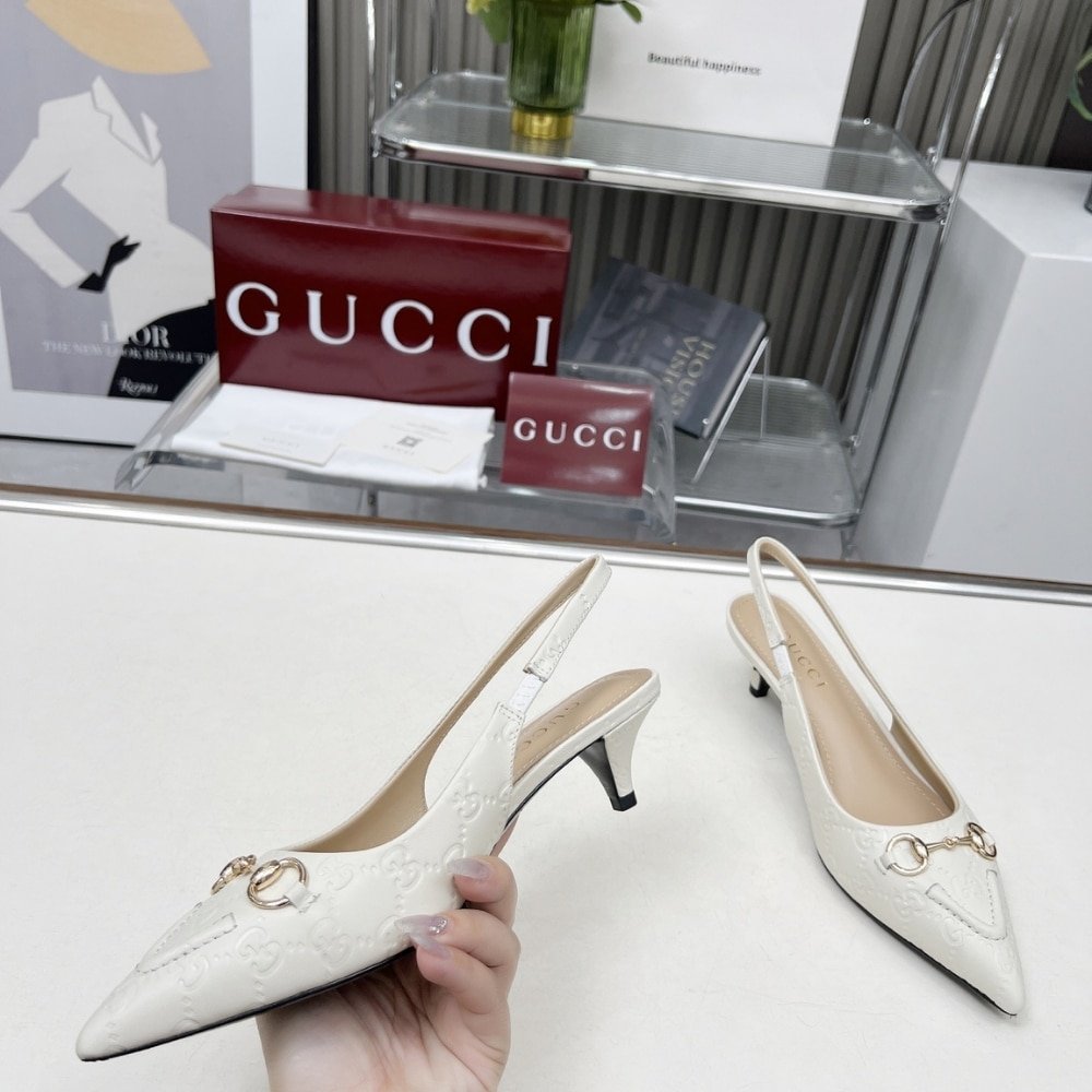 Gvc*1 Women Horsebit Slingback Pump White