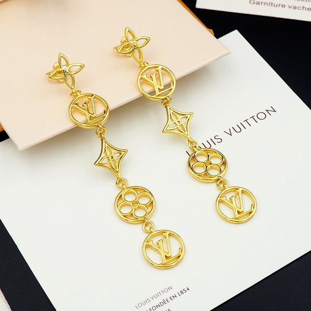 L0vis Vvtt0n Lv Lace Earrings Gold M01072