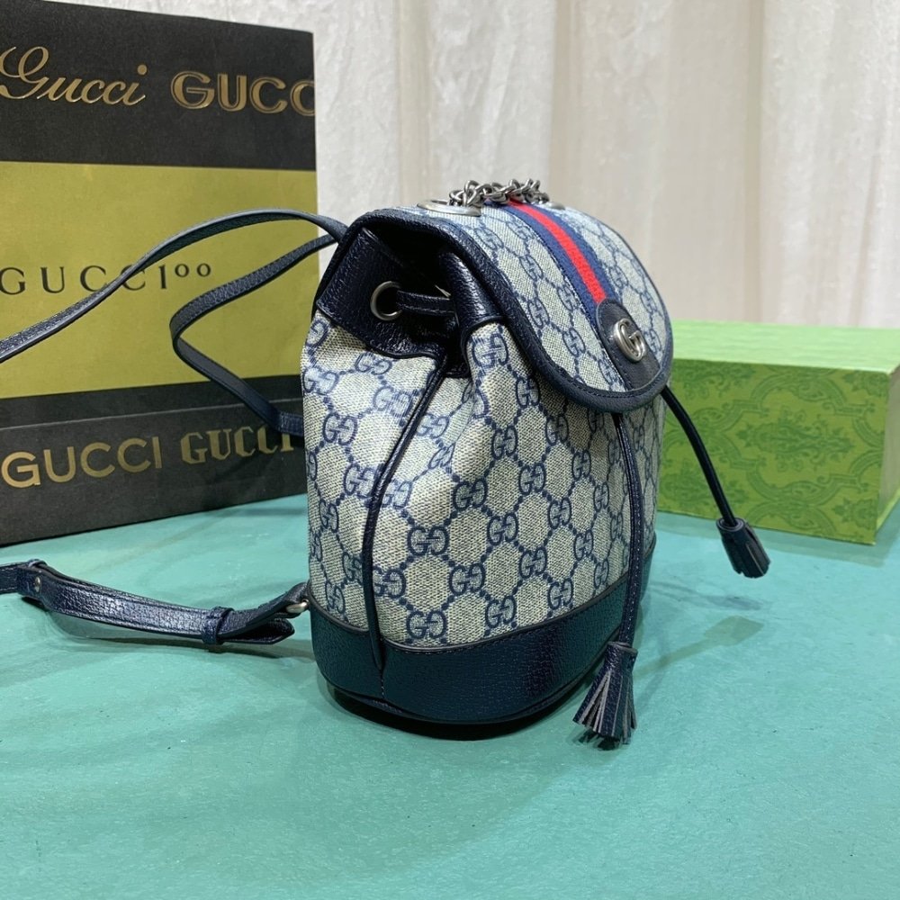 Gvc*1 Ophidia Gg Svp*me Canvas Mini Backpack Beige Blue 20Cm 795221 96Iwn 4076
