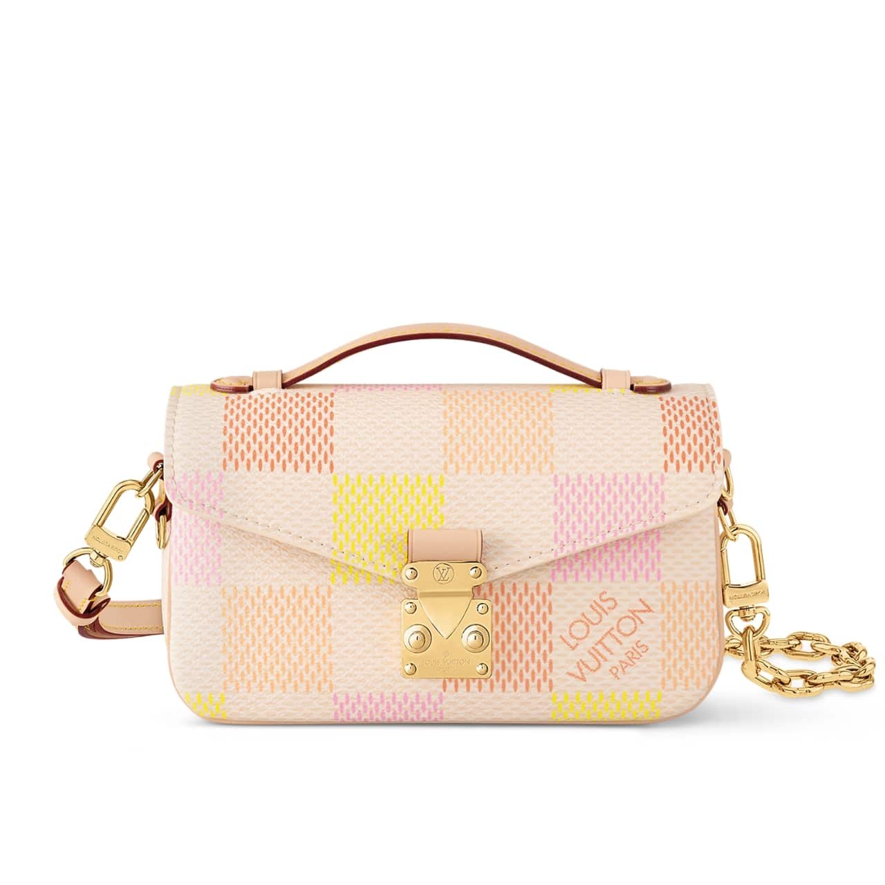 L0vis Vvtt0n Pochette Métis East West Damier Canvas Peach 21Cm N40749