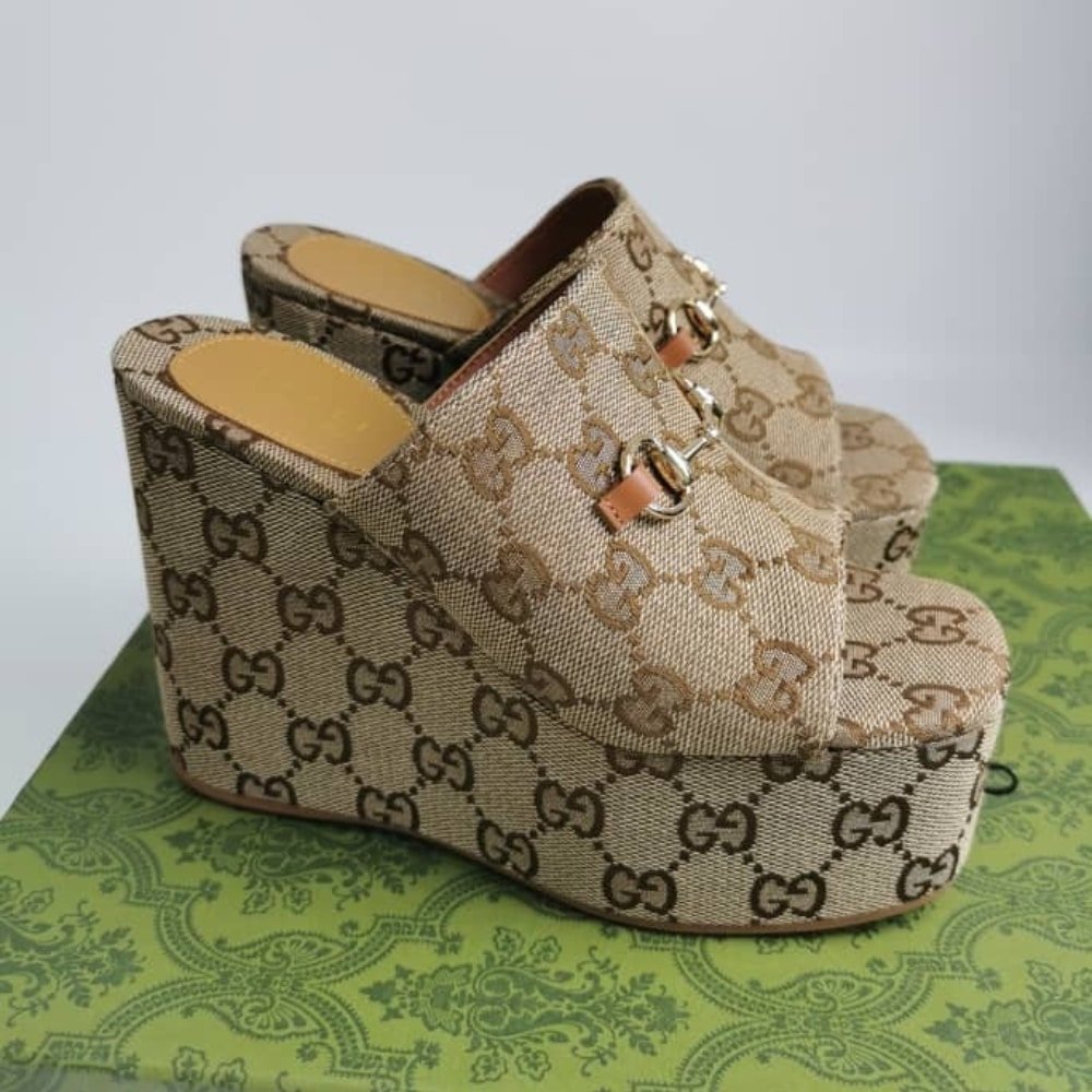 Gvc*1 Women’s Wedge Sandal With Horsebit Beige 816328 Fab10 2547
