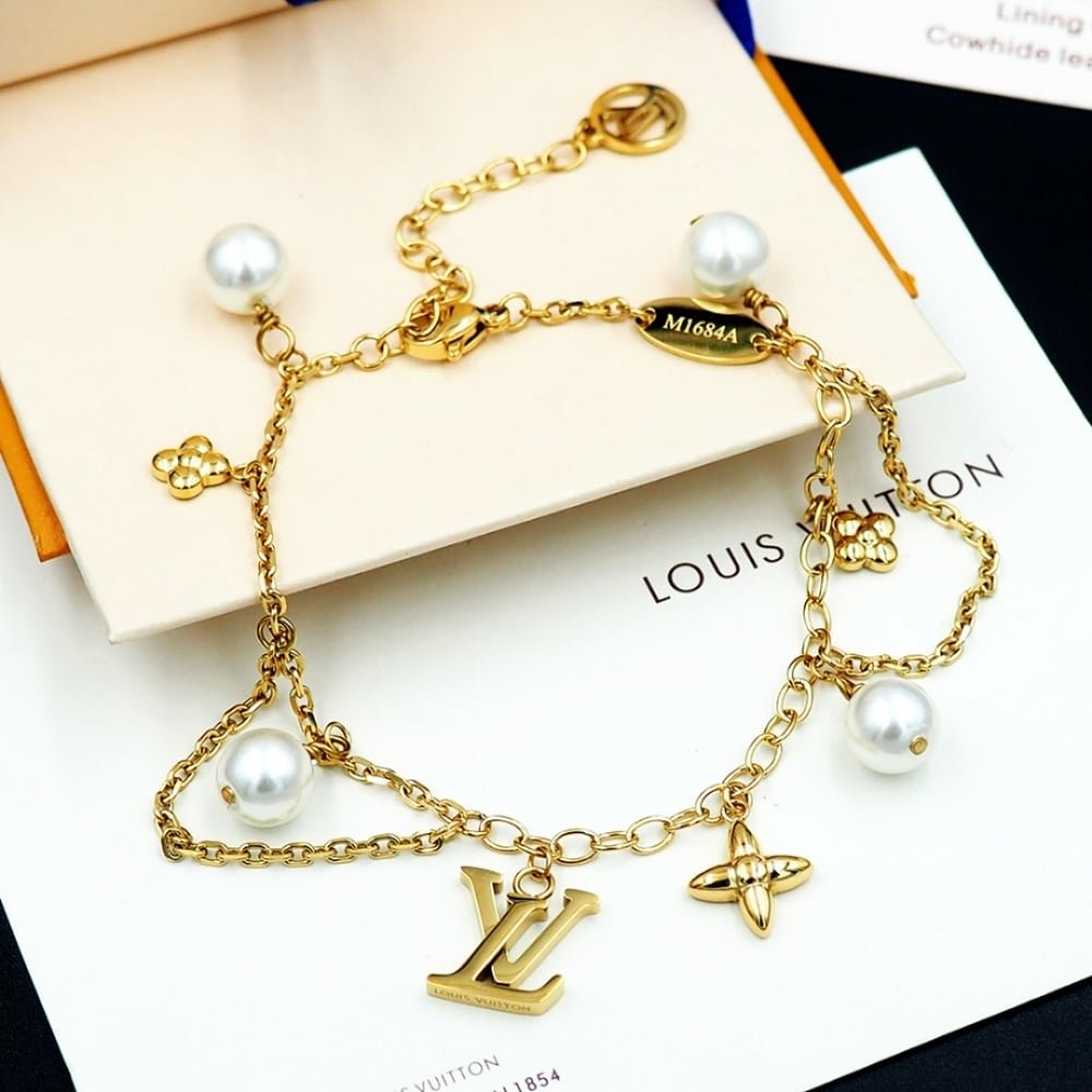 L0vis Vvtt0n Blooming Pearls Bracelet Gold M1684A