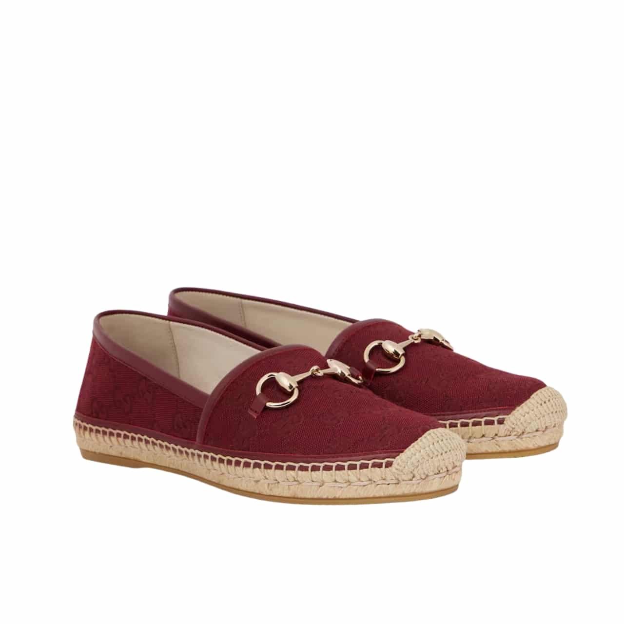 Gvc*1 Women Espadrille With Horsebit Burgundy Gg Canvas