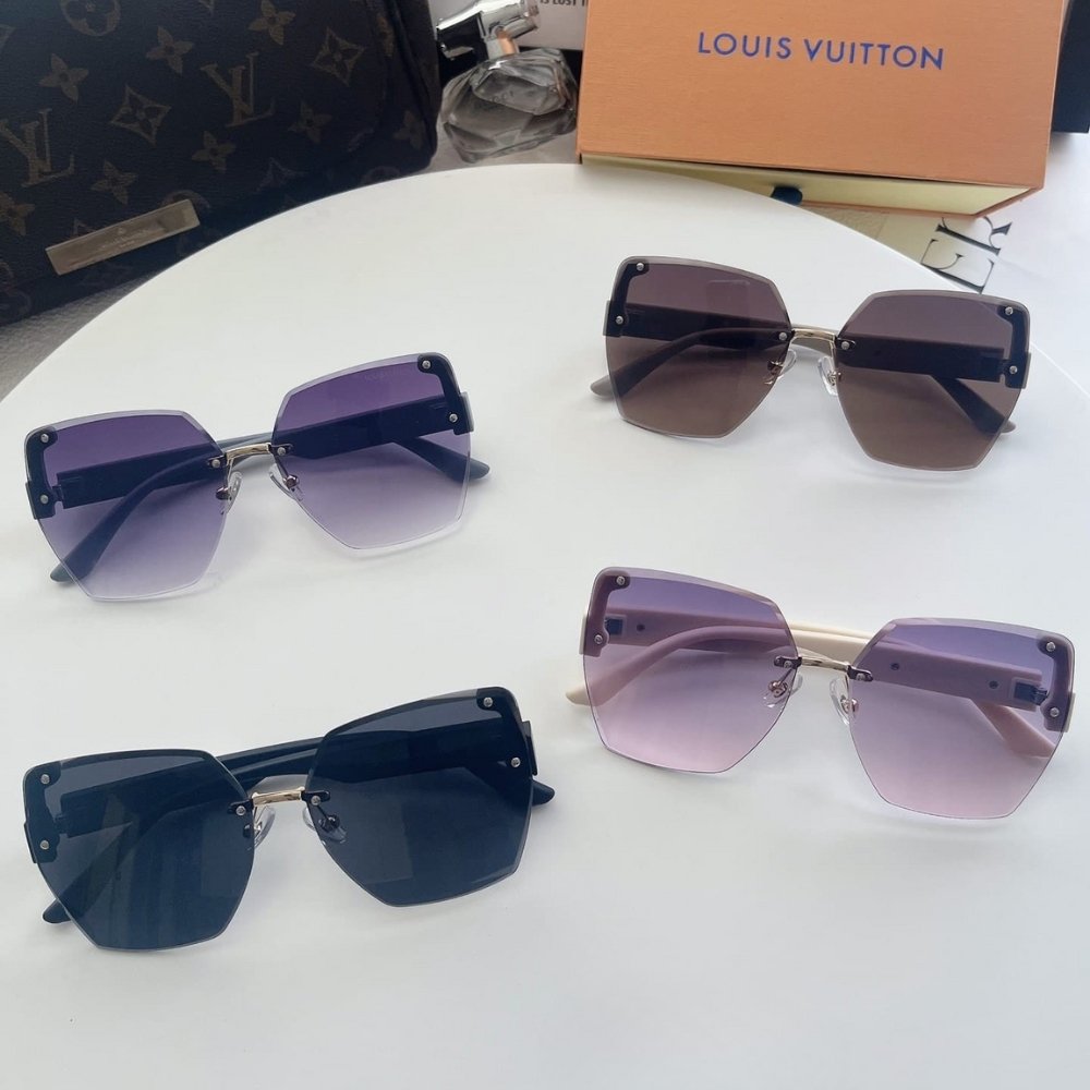 L0vis Vvtt0n Rimless Gradient Purple White Sunglasses
