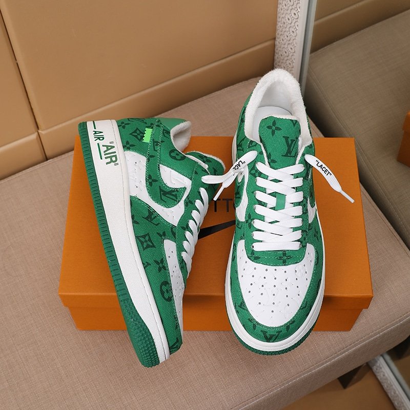 L0vis Vvtt0n And Nike Air Force 1 By Virgil Abloh White Comet Green