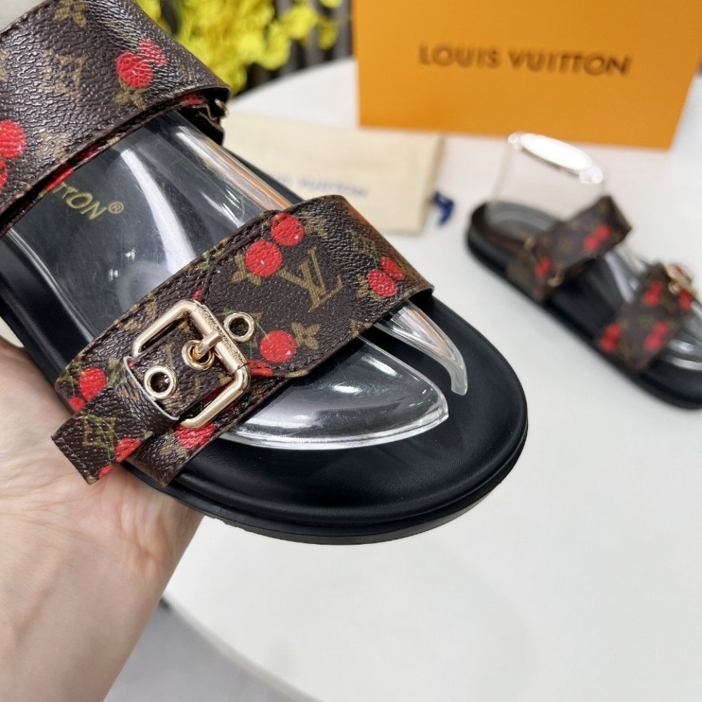 L0vis Vvtt0n X Takashi Murakami Bom Dia Flat Comfort Mule Brown 1Ahm03