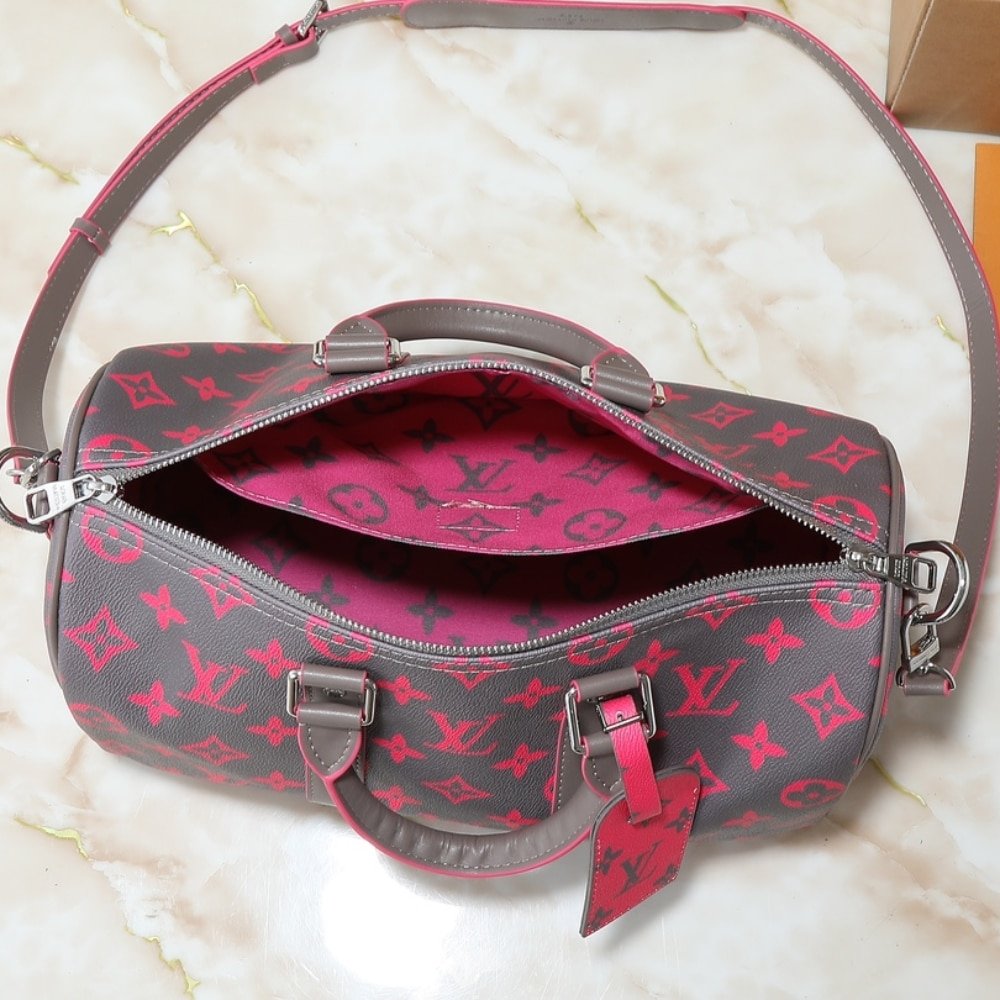 L0vis Vvtt0n Keepall Bandoulière 35 Gray And Pink 34Cm M15023