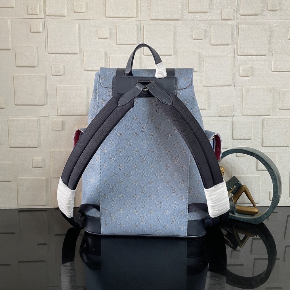 [S*per Vip 1:1] L0vis Vvtt0n Christopher MM Backpack Monogram Heritage Blue 44Cm M14676