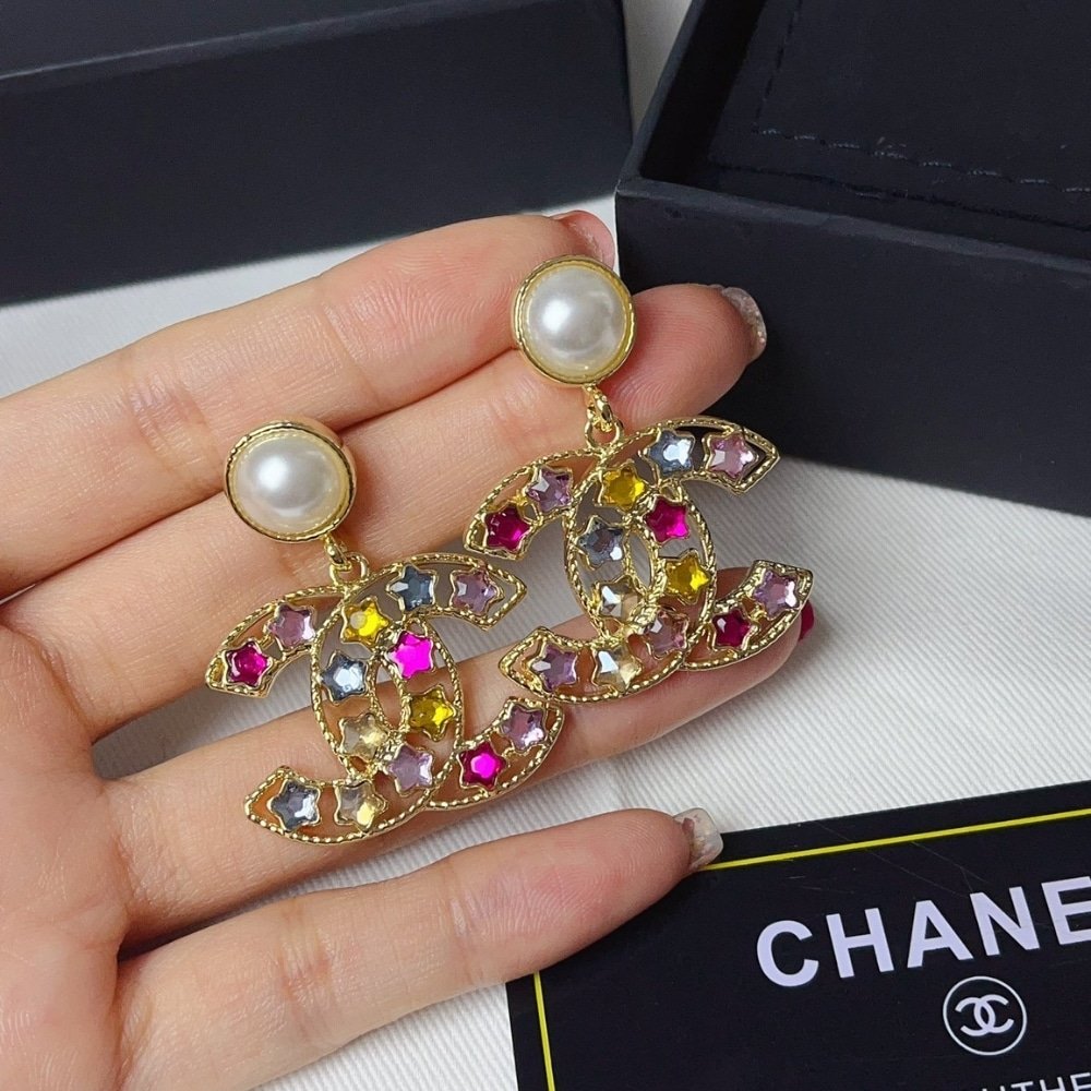 Ch**el Colorful Star Earings Abf197 B19940 Nafqf