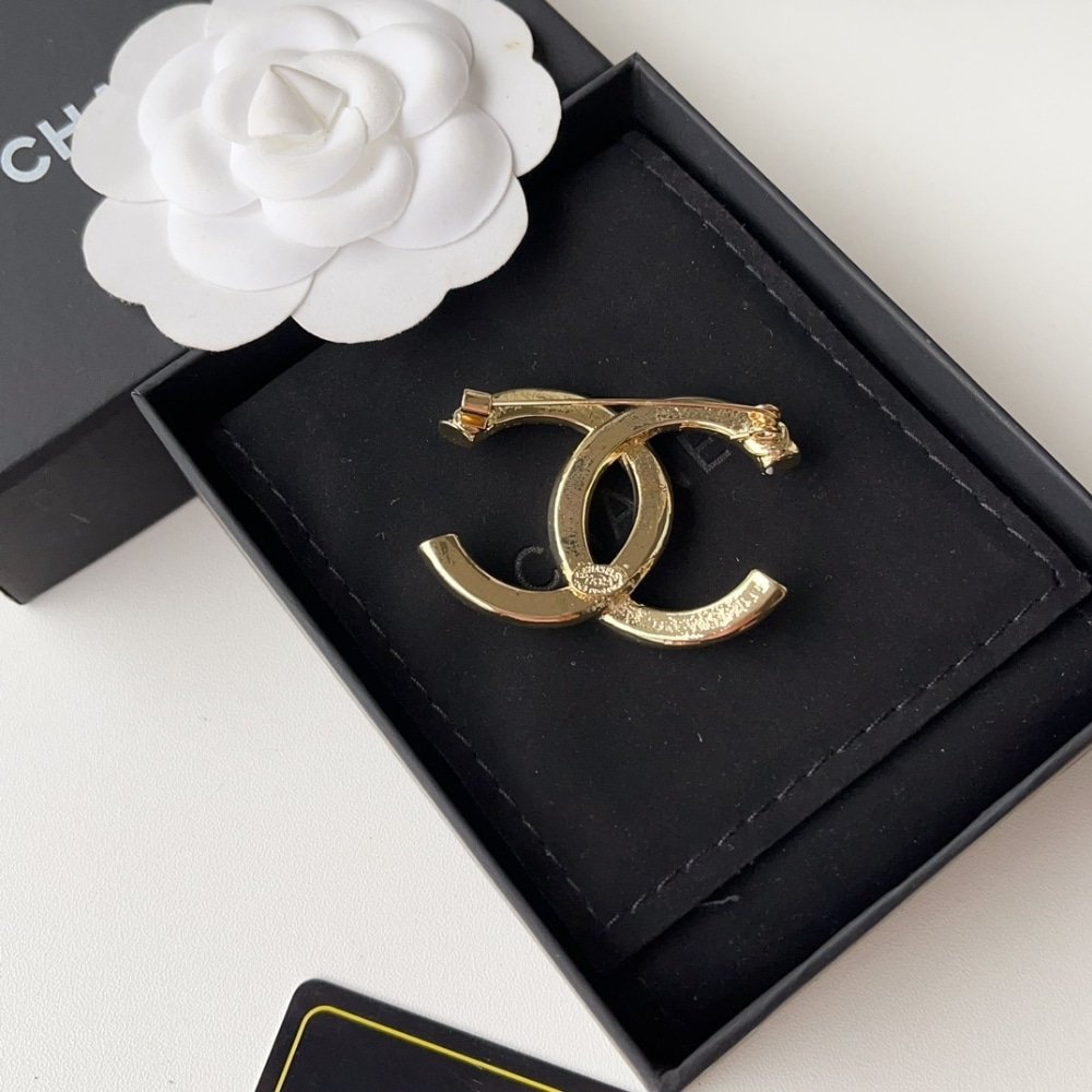 Ch**el Cc Brooch Black And White