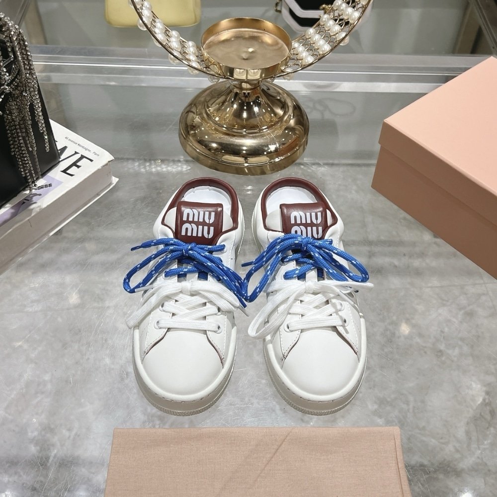 M1um1u Sneaker Mules White And Crimson 5E413E 3L48 F0C65 F 005