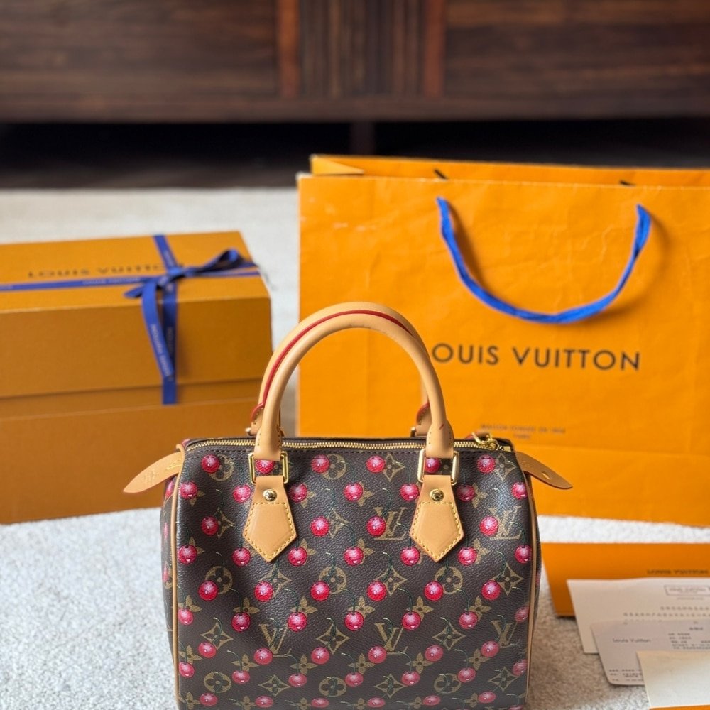 L0vis Vvtt0n X Takashi Murakami Monogram Cerise Speedy 25 Gold Hardware Brown 25Cm