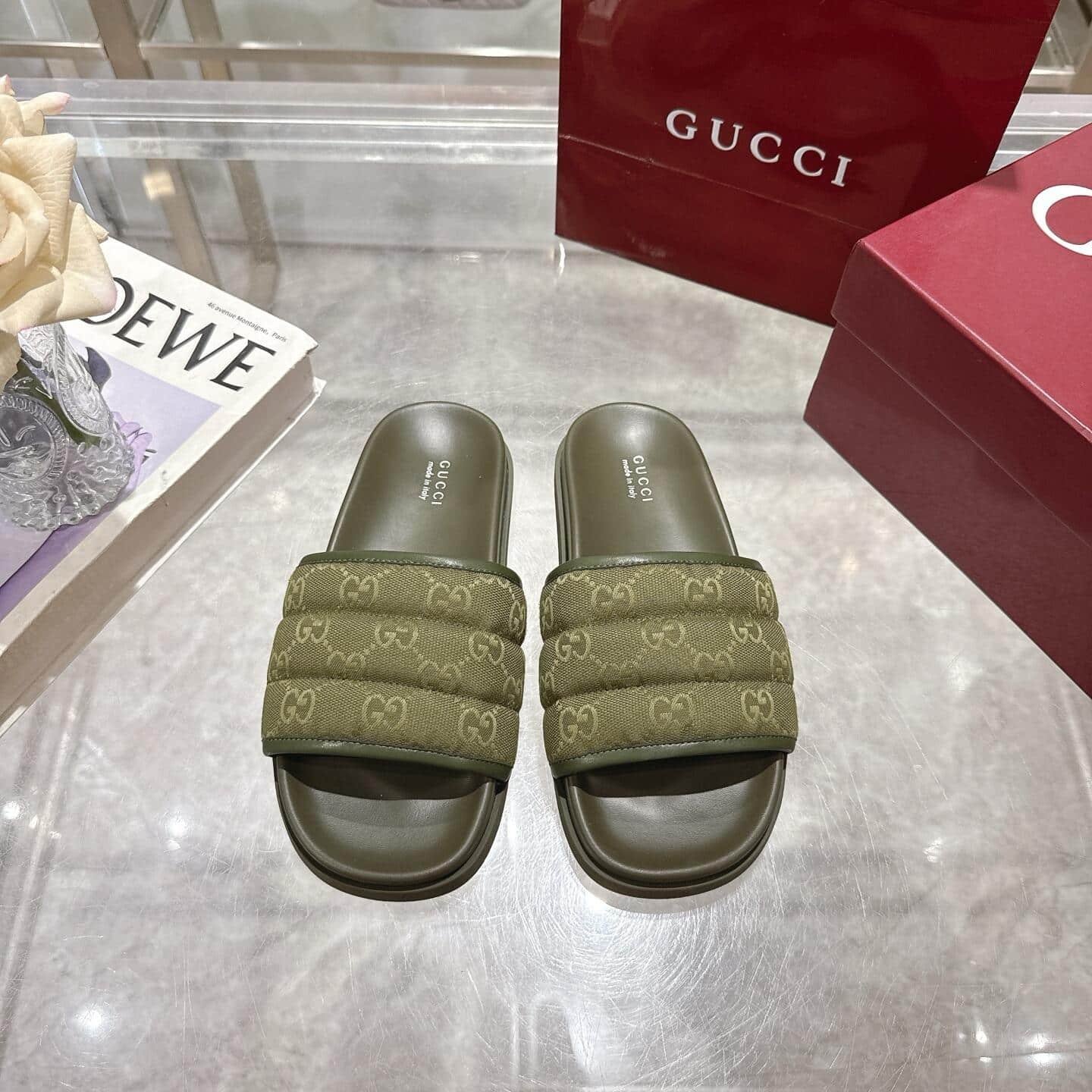 Gvc*1 Men Slide Sandal Dark Green 838089 Fad71 8746