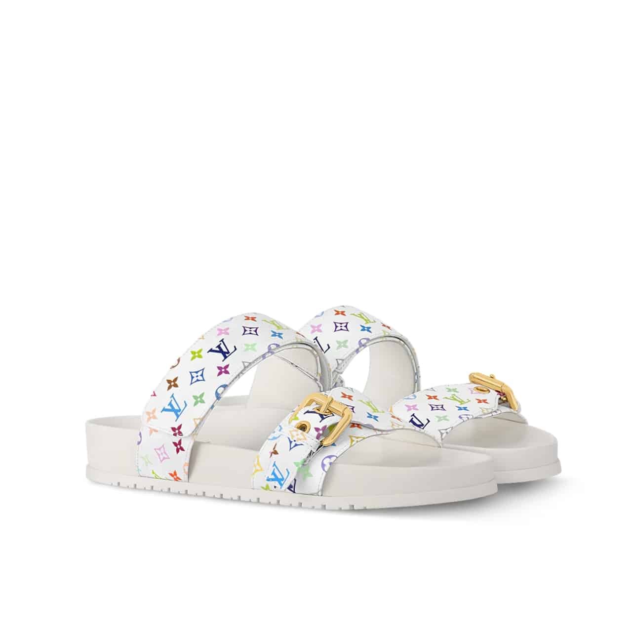L0vis Vvtt0n X Takashi Murakami Bom Dia Flat Comfort Mule White 1Agxtv