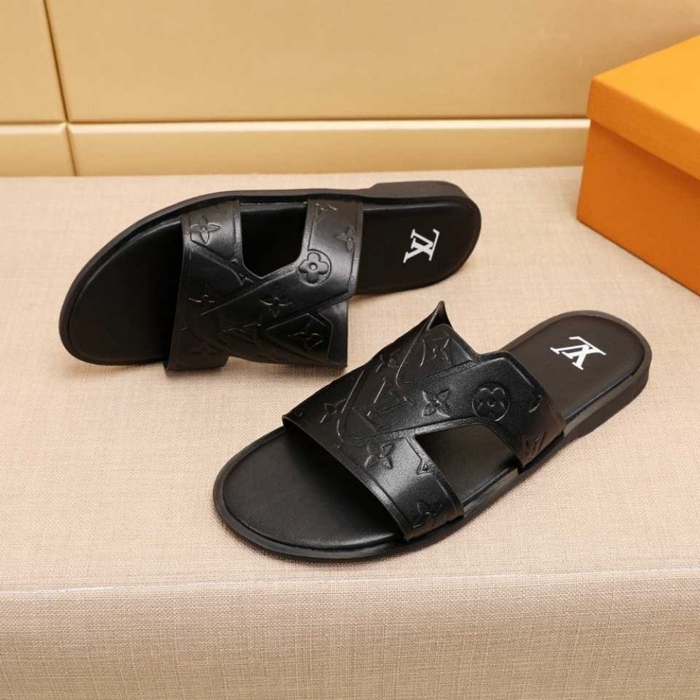 L0vis Vvtt0n Oasis Mule Monogram Pattern Black 1Achj6