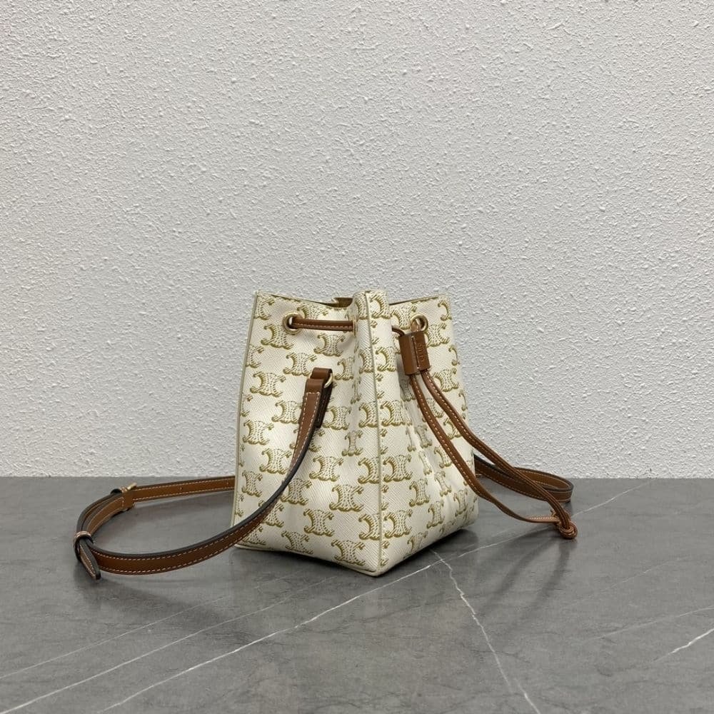 [S*per Vip 1:1] Ce1i*e Micro Sailor In Triomphe Canvas White And Tan 17Cm 10M742Gce 01Ta