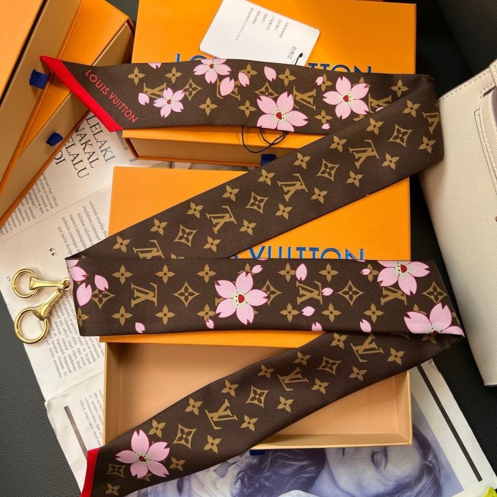 L0vis Vvtt0n X Takashi Murakami Monogram Cherry Blossom Bandeau Bb In Tan 120Cm M96084