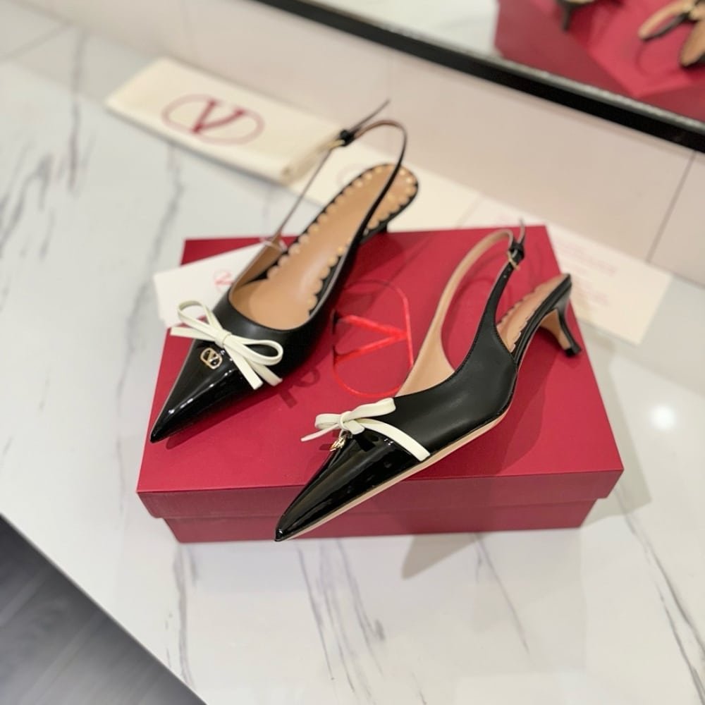 Va1e*ntin0 Bepointy Slingback Pumps Black 6W2S0Ll3Dal 790