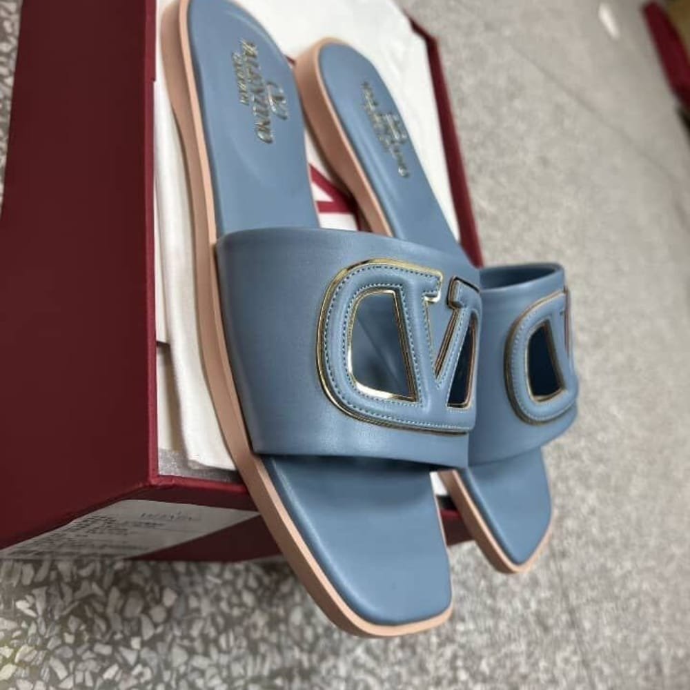 Va1e*ntin0 Garavani Vlogo Cutout Slide Blue