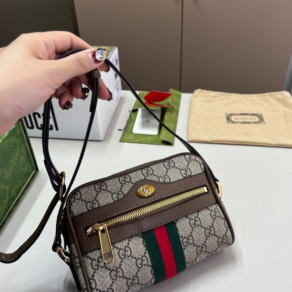 Gvc*1 Ophidia Mini Bag Beige And Ebony 17Cm 517350 96Iws 8745