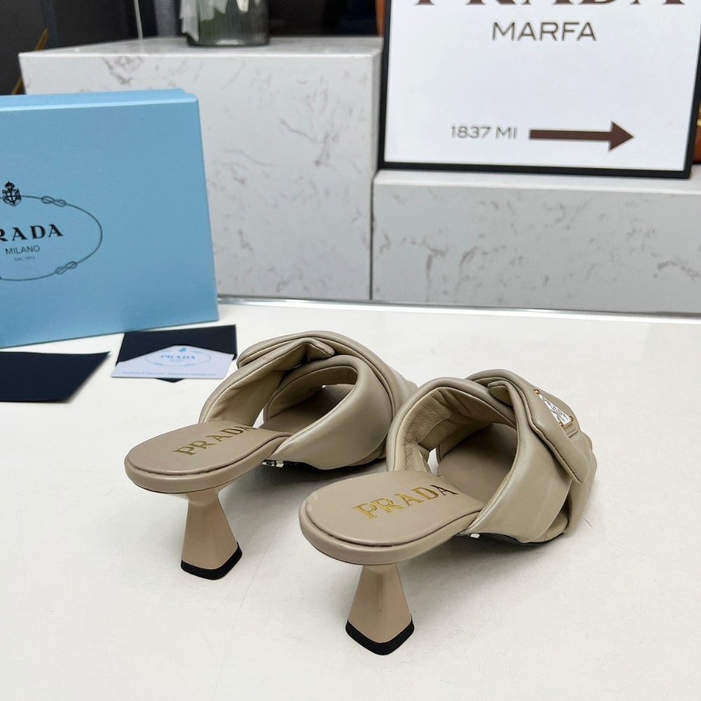 Pra*a Padded Nappa Sandals Beige 1Xx754 2Dl8 F0036 F 065