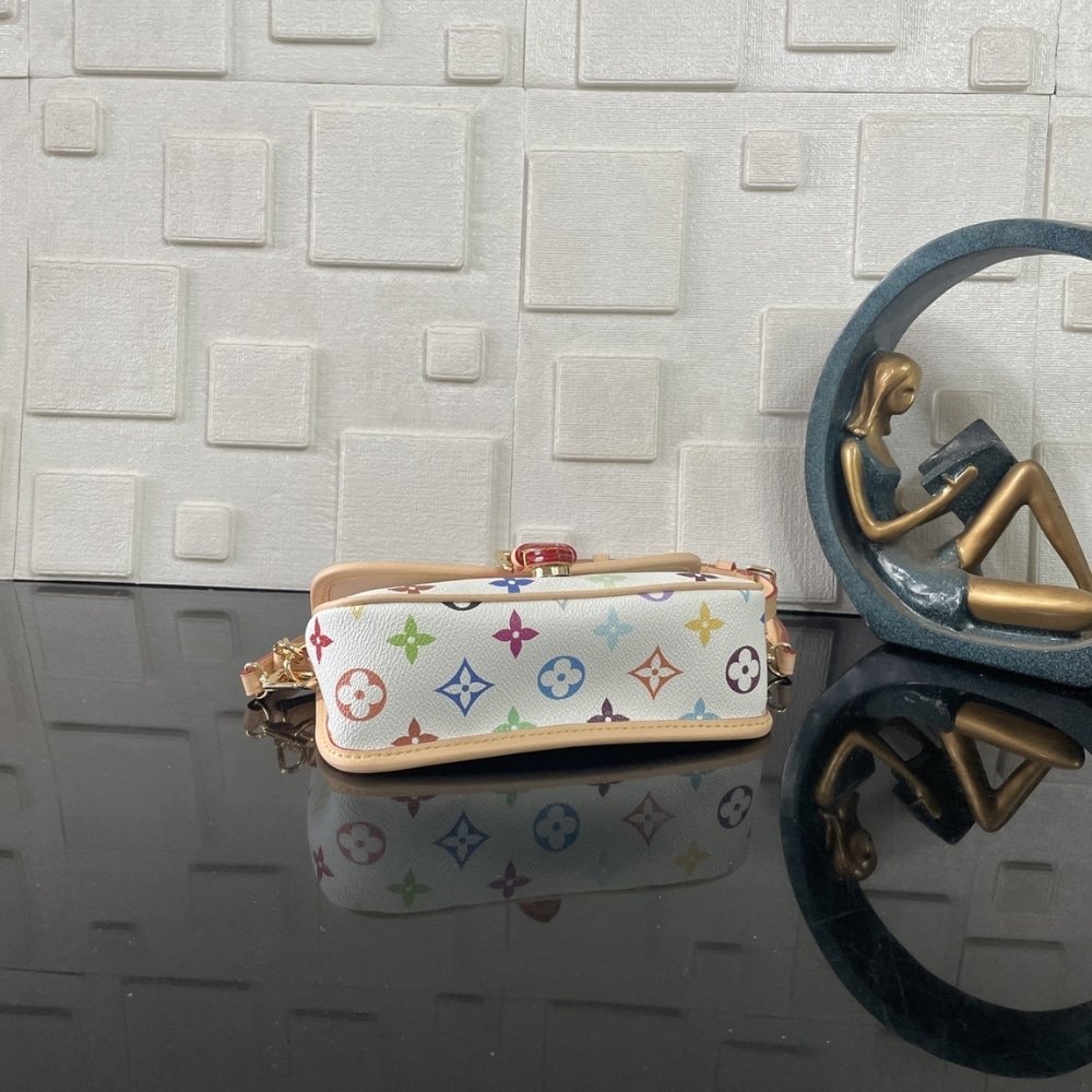 [S*per Vip 1:1] L0vis Vvtt0n X Takashi Murakami Nano Diane Bag Multicolored Blanc 19Cm M14194