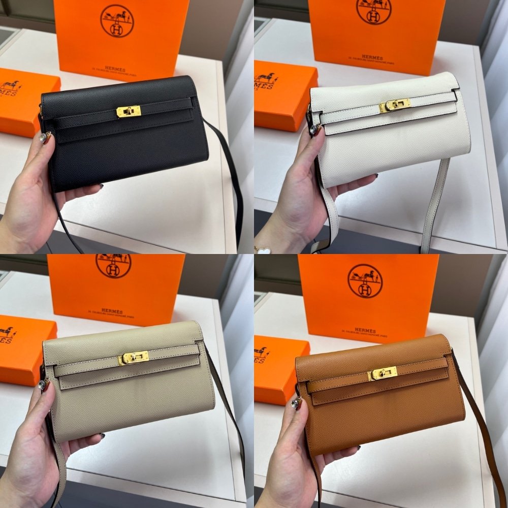 H**me5 Kelly Classique To Go Wallet Black 19Cm H080255Cc89