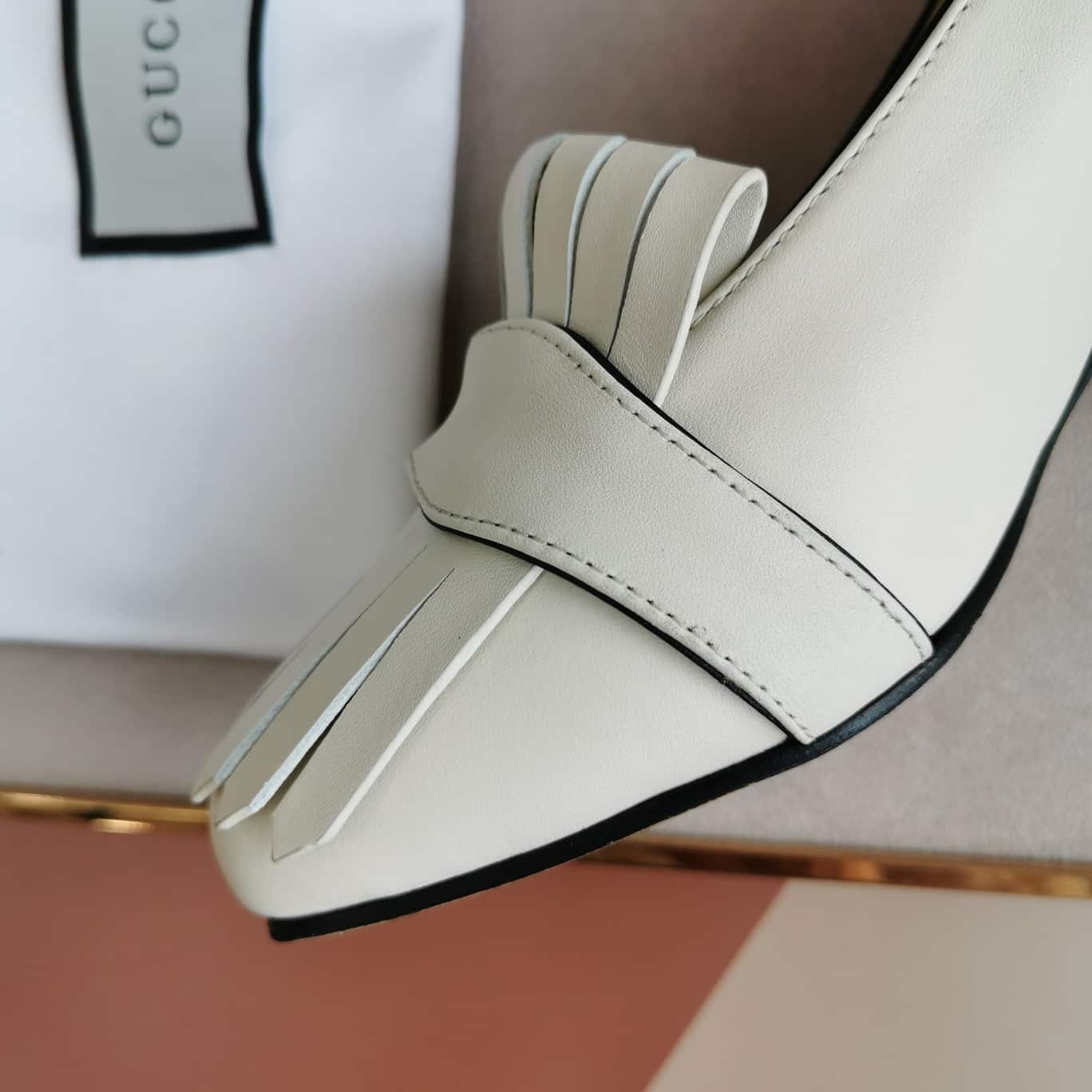 Gvc*1 Mid Heel Pump Leather White 408208 C9D00 9022