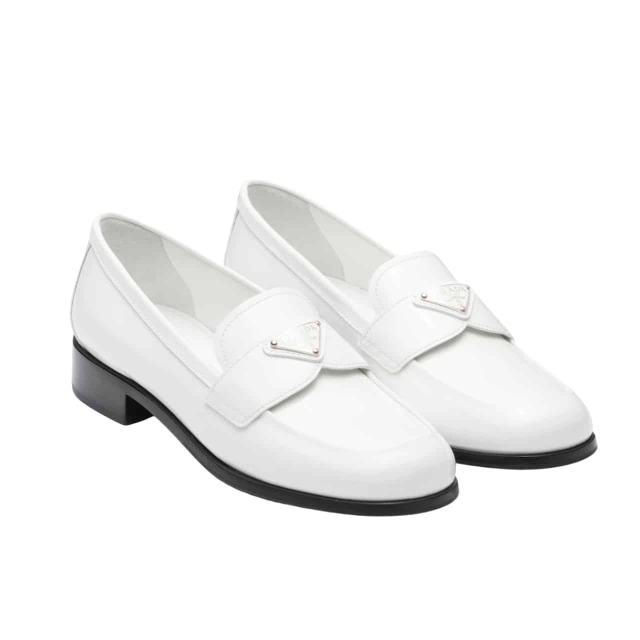 Pra*a Patent Leather Loafers White 1D902M 069 F0009 F 025
