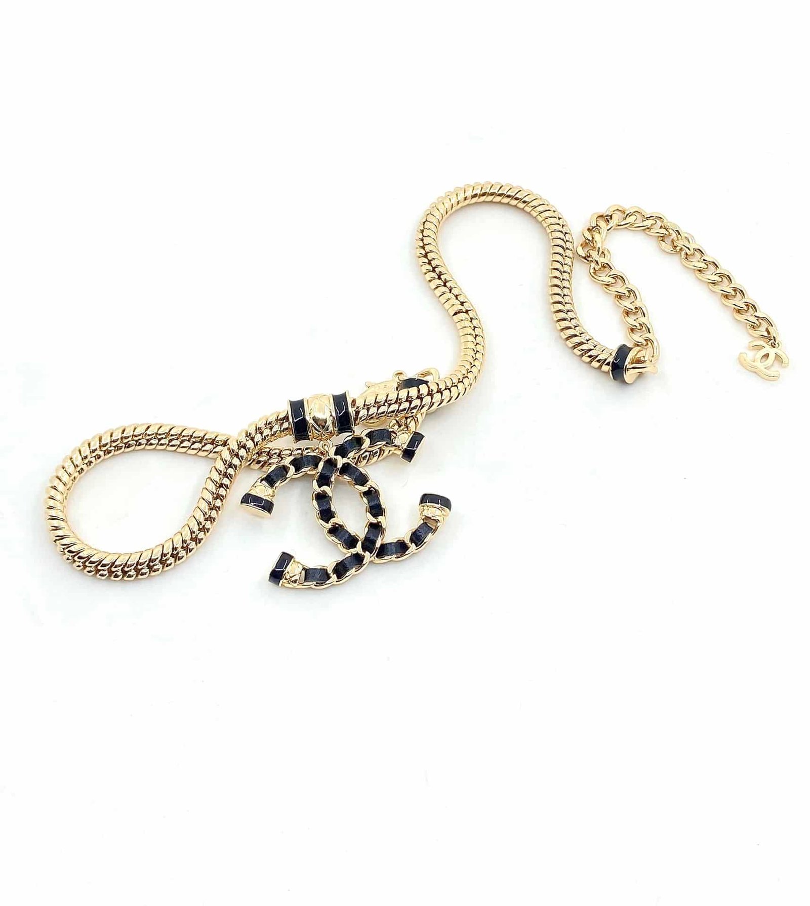 Ch**el Women’S And Gold Metal Cc Necklace