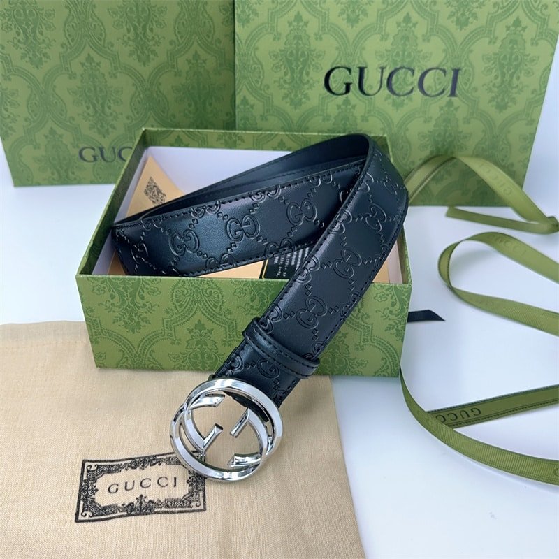 Gvc*1 Signature Leather Belt Black 411924 Cwc1N 1000