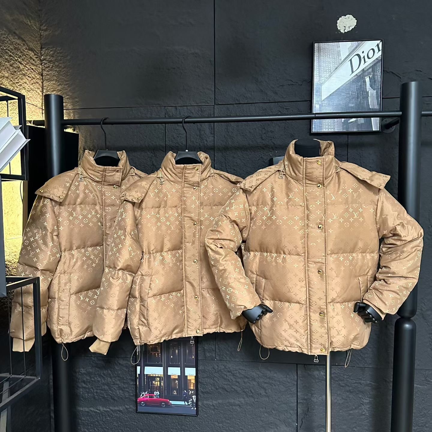 L0vis Vvtt0n Monogram Puffer Jacket Beige 1Aiozf