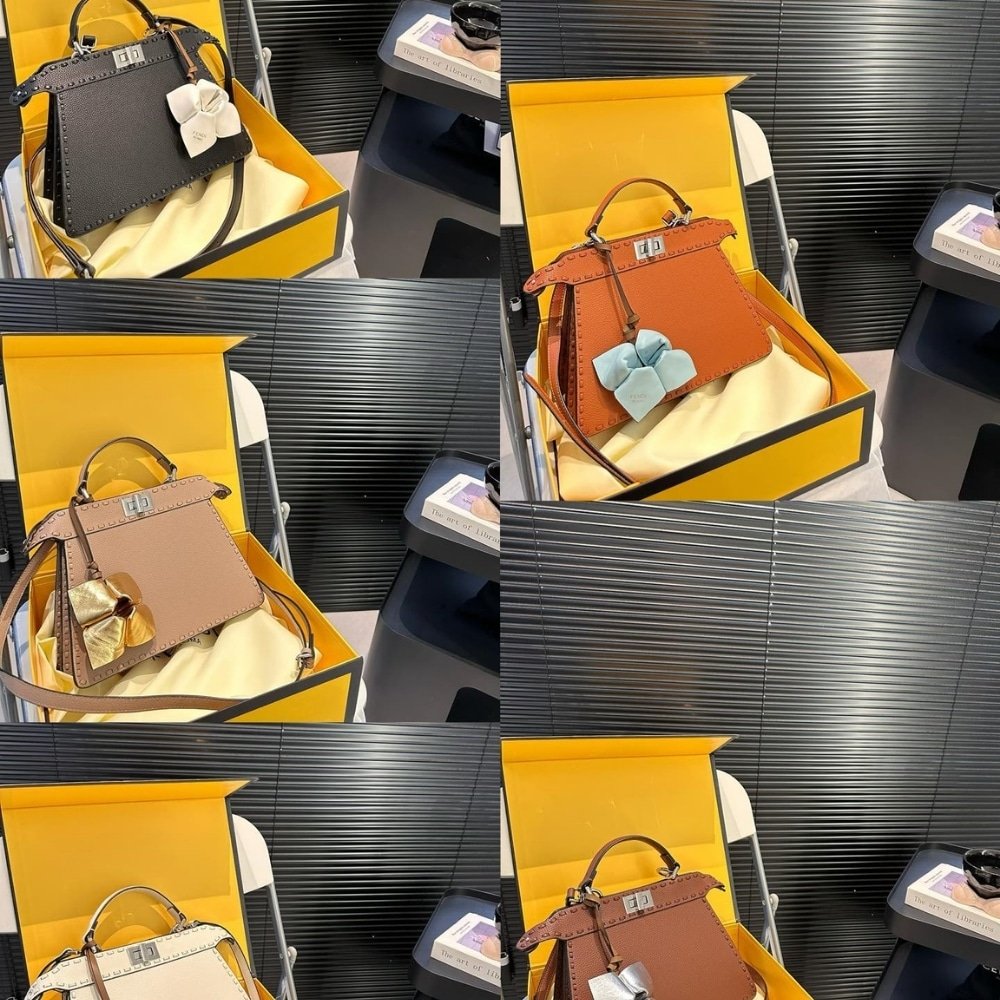 F**di Peekaboo Iseeu Petite Selleria Bag Brown 27Cm 8Bn335Arbbf0Emr