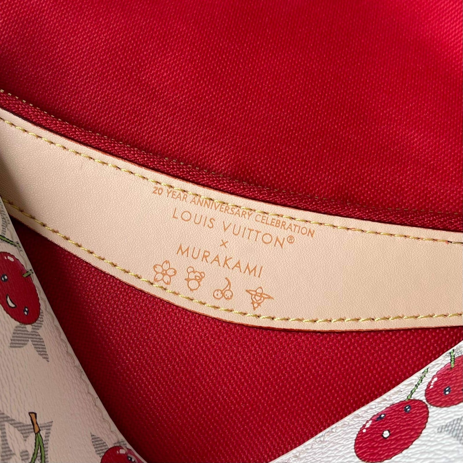 L0vis Vvtt0n X Takashi Murakami Diane Bag Monogram Cherry White 25Cm